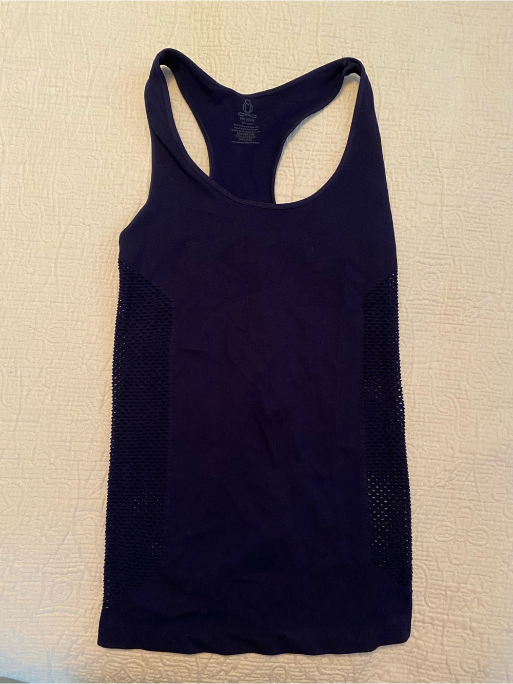 Women’s Racerback Tank Top with Side Mesh Panels - Navy